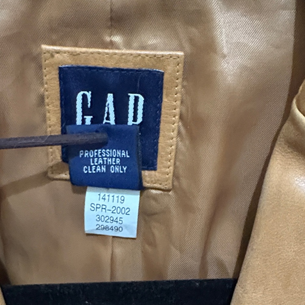 Gap Camel Leather Blazer Jacket Medium Vintage Y2… - image 7
